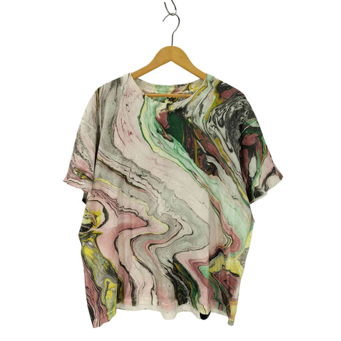 テネシーリバー TENNESSEE RIVER 90S 総柄クルーネックTシャツ マーブル 裾袖シングル 短丈  メンズ JPN:XL